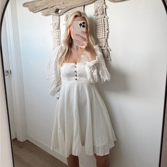 Lulus Dresses & Skirts - Lulus Elegant White Button-Front Dress